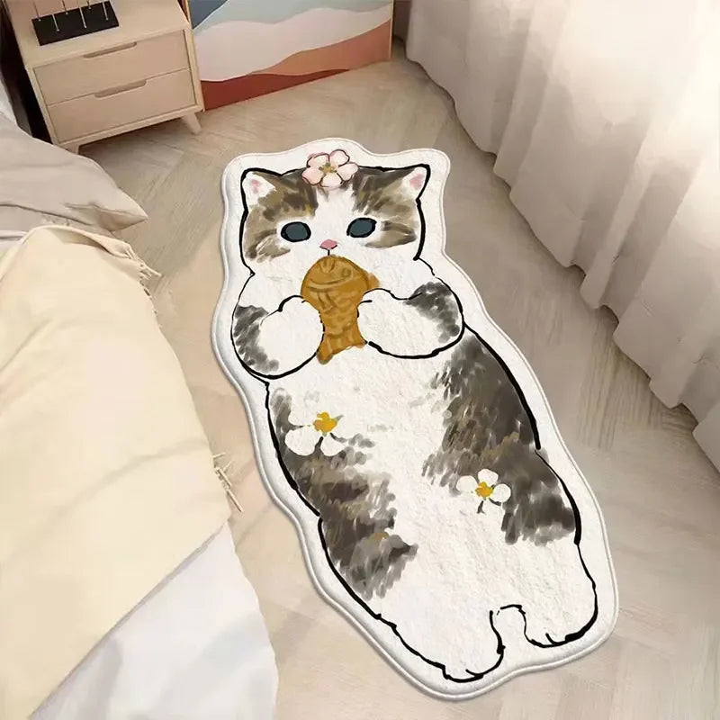 Cartoon Mofusand Bedside Rug Cat Floor Mat Fluffy Cat Mat