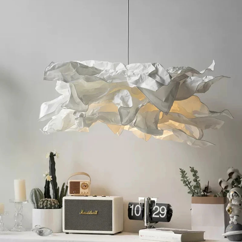 White DIY Paper Chandeliers Cloud Bedroom Lamp Modern Creative Living Room Dining Room Lighting Decorative Hanging Lamps E27