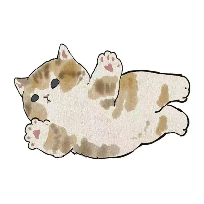 Cute Cartoon Cat Shaped White Carpet Mat – The Kawaii Shoppu
