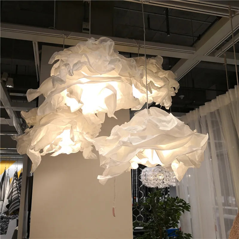 White DIY Paper Chandeliers Cloud Bedroom Lamp Modern Creative Living Room Dining Room Lighting Decorative Hanging Lamps E27